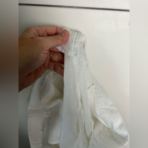 H by Halston Size M Women's White 100% Linen Shorts Beach Vacation Resort Summer - Picture 14 of 15